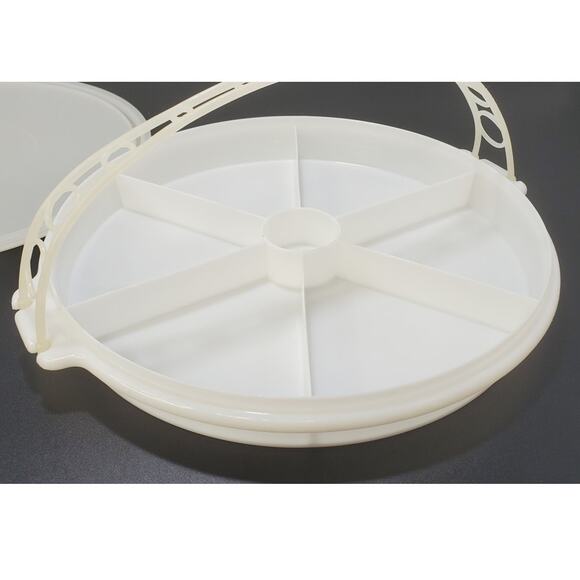 Tupperware #405-9 Sheer Divided Party Tray w/ Clear Seal Lid & Handle ~ 12 Inch - Picture 6 of 6